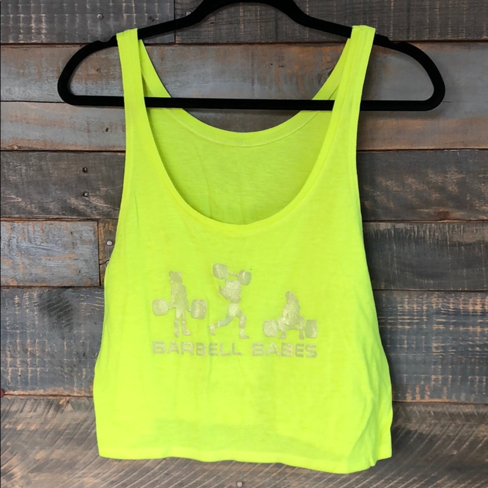 Barbell Babes neon crop top